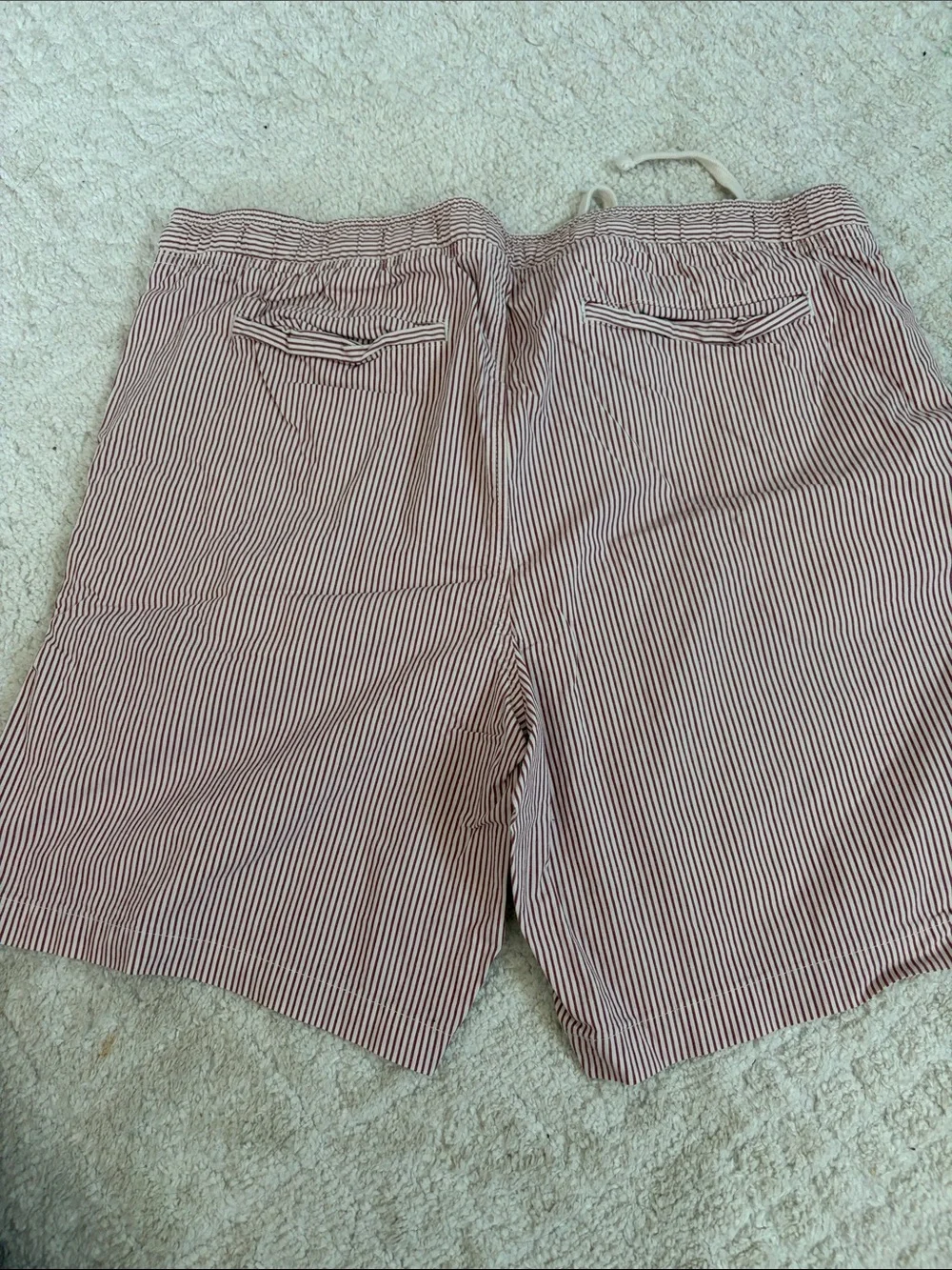 Banana Republic Red & White Pinstripe Drawstring Men's Shorts